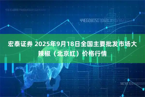 宏泰证券 2025年9月18日全国主要批发市场大辣椒（北京红）价格行情