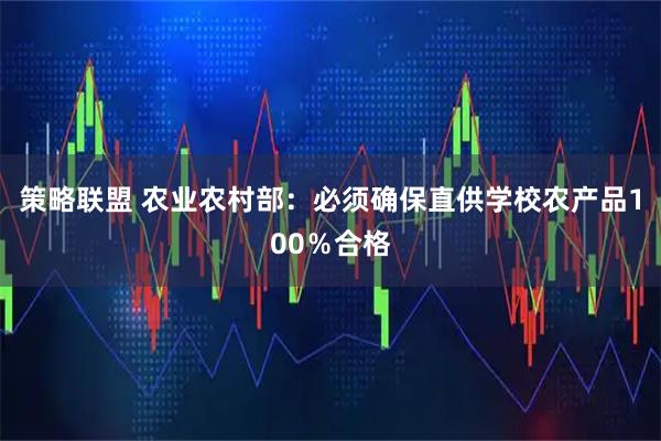策略联盟 农业农村部：必须确保直供学校农产品100％合格