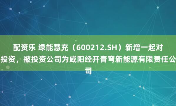 配资乐 绿能慧充（600212.SH）新增一起对外投资，被投资公司为咸阳经开青穹新能源有限责任公司