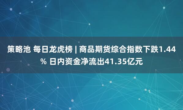 策略池 每日龙虎榜 | 商品期货综合指数下跌1.44% 日内资金净流出41.35亿元