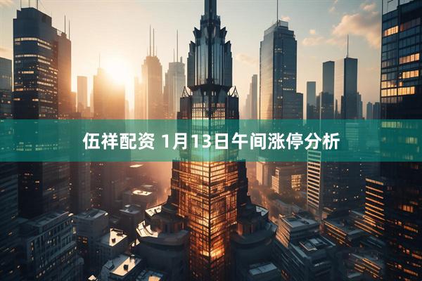 伍祥配资 1月13日午间涨停分析